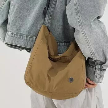 Сумка, женская тканевая сумка, сумка через плечо на одно плечо, универсальная, большая вместимость, студенческая сумка бежевый