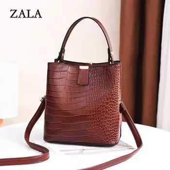 Сумка женская весна-лето новая модная сумка-ведро корейская версия женская каменная узорчатая переносная сумка через плечо сумка-мессенджер фея коричневый