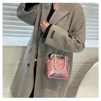 Сумка женская винтажная бабочка с жемчужной ручкой, сумка-мессенджер, кошелек женский Harajuku розовая сумка-кошелек