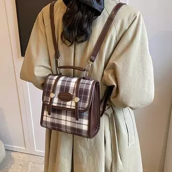 Сумка женская винтажная сумка через плечо в стиле колледжа большой емкости для студентов, маленькая квадратная сумка красный