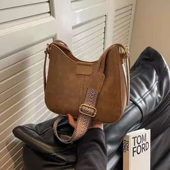 Сумка женская высокого класса модная сумка с широким плечевым ремнем подмышечная сумка большой емкости Oblique Span Bag коричневый