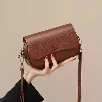 Сумка женская женская сумка через плечо Baotou Layer Cowhide High-grade Texture Niche Shoulder Bag
