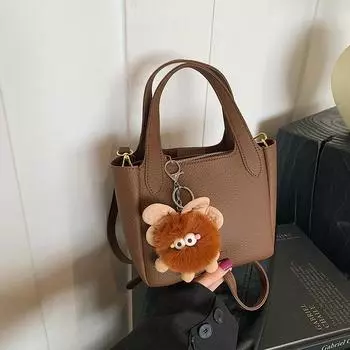 Сумка женская зимняя модная дизайнерская сумка-ведро темпераментная сумка через плечо текстурированная сумка 25*8*16 коричневый