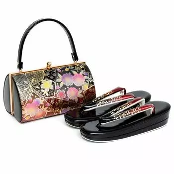 Сумка Zori Coming of Age 2 Tier Японский комплект из 2 предметов A [KYOETSU] Комплект, Церемония, Фурисодэ, Сандалии, Ткань, (Сандалии, Сумка) Тип, Женский (ЛЛ, 33)