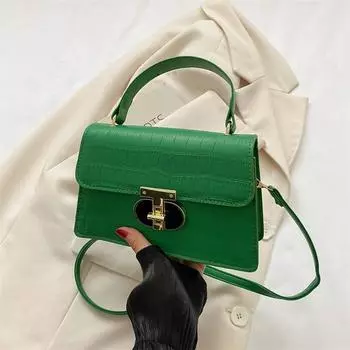 Сумки этого года сумка через плечо женская 2024 новая летняя сумка-мессенджер ins сумка с каменным узором однотонная маленькая квадратная сумка белый