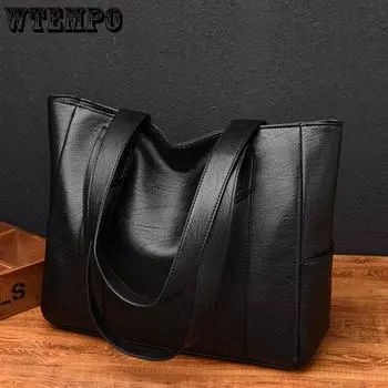 Сумки Большие женские кожаные сумки Tote + сумка для покупок на плечо
