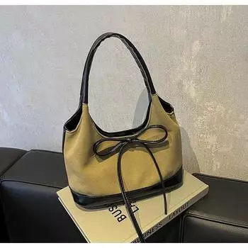 Сумки большого объема, женские сумки для покупок осень-зима 2024 года, популярные сумки-шопперы для поездок на работу в этом году хаки