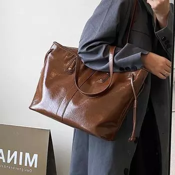 Сумки большой вместимости, женские новые высококачественные сумки-тоут, модные сумки через плечо, универсальные сумки в стиле ретро для поездок на работу