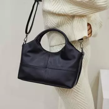 Сумки бренда Yogodlns из мягкой искусственной кожи высокого качества, женская сумка большой вместимости, повседневная женская сумка через плечо, сумка через плечо 29*11*21cm чёрный