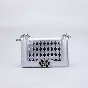 Сумки через плечо Advanced, маленькие квадратные сумки, женские серебряные, новые модные тенденции, ромбическая решетка, для отдыха, универсальные сумки через плечо