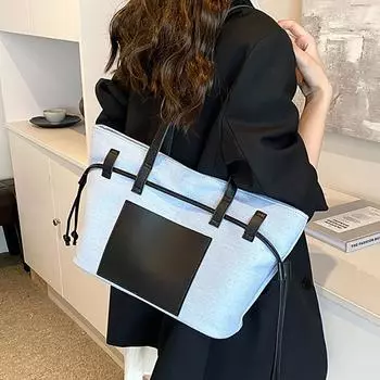 Сумки через плечо большой емкости для женщин, новые повседневные сумки из холщовой ткани в стиле пэчворк, модные женские сумки для поездок на работу и обратно (30cm<Max Length<50cm)