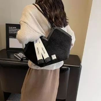 Сумки через плечо большой емкости с внутренним карманом на молнии, высококачественные сумки для женщин, плюшевые женские сумки с застежкой-молнией на швейной нитке