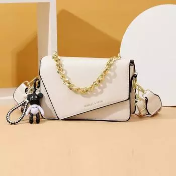 Сумки через плечо для девочек, модные женские маленькие квадратные сумки, женская сумка с цепочкой, двойные плечевые ремни, маленькая сумка через плечо