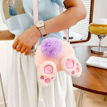 Сумки через плечо для девочек, плюшевые игрушки для животных, плюшевая кукла, сумка, детская сумка, женская сумка, сумка на одно плечо