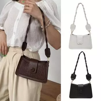 Сумки через плечо для женщин из искусственной кожи, сумка под мышкой, ретро-кошелек с тиснением, сумка-клатч, сумка для телефона на ремне белый