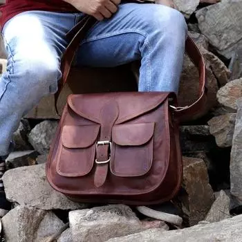 Сумки через плечо для женщин, кожаная сумка-мессенджер для женщин, большая сумка для женщин, кожаный кошелек для женщин, сумка-тоут для мужчин 13 x 10 x 4 in коричневый