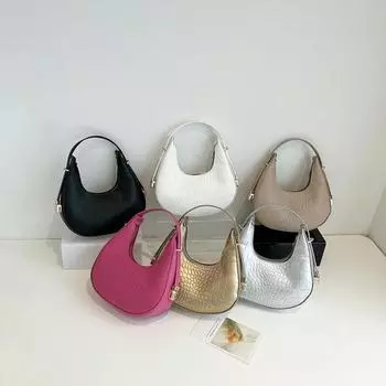 Сумки через плечо для женщин, однотонные, модные, простые, симпатичные, с застежкой-молнией золотой