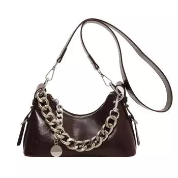 Сумки через плечо для женщин, роскошная дизайнерская сумка на цепочке, модная сумка через плечо для девушек, серебряная сумка через подмышку чёрный