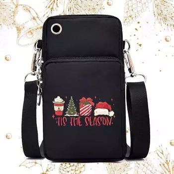 Сумки через плечо для женщин Tis The Season Print Fashion Christmas Mini Mobile Phone Bag Funny Xmas Gift Woman Кошелек Сумки