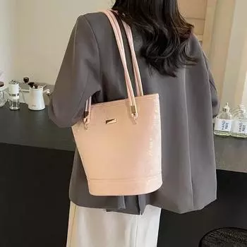 Сумки через плечо из цельного ПУ с застежкой-молнией, высококачественные, с внутренними отделениями, женские сумки-ведра