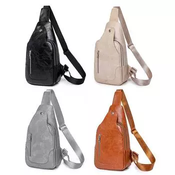 Сумки через плечо из искусственной кожи для женщин, модные повседневные портативные простые однотонные регулируемые ремни для походов на открытом воздухе чёрный