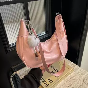 Сумки через плечо из искусственной кожи на молнии для женщин с мягким внутренним отделением в форме пучка