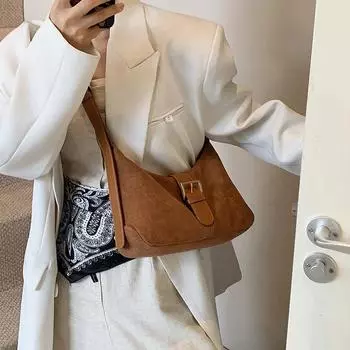 Сумки через плечо из искусственной кожи с ремнем для женщин 2024 года, новый зимний тренд Y2K, женская сумка через подмышку, женские сумки коричневый