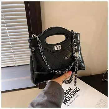 Сумки через плечо из искусственной кожи с цепочкой для женщин, универсальные гламурные сумки через плечо, прочные сумки, модная сумка