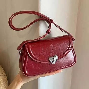 Сумки через плечо из искусственной кожи с текстурой для женщин, модные, универсальные, для любви, модные, простые, для шопинга, женские кошельки (20cm<Max Length<30cm)