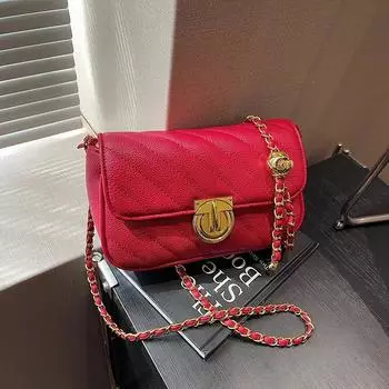 Сумки через плечо из искусственной кожи с цепочкой для женщин, новые, высокого качества, модные, большой емкости, сумки через плечо