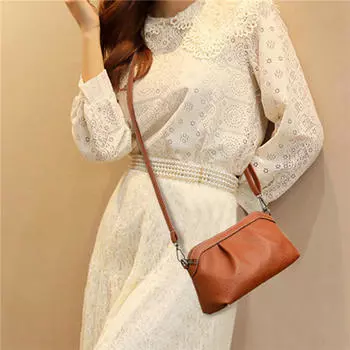 Сумки через плечо из искусственной кожи, сумка через плечо на молнии для женщин, универсальная сумка из мягкой кожи большой емкости One Size вино красного