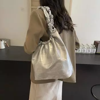 Сумки через плечо из искусственной кожи, женские, модные, корейские, простые, плиссированные, большой емкости, новые, модные, повседневные, для поездок на работу