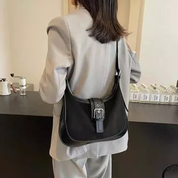 Сумки через плечо из искусственной замши и искусственной кожи в форме полумесяца, новые стили осени и зимы, ретро-чувство роскоши, сумки через плечо