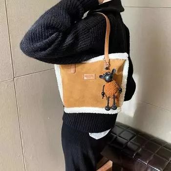 Сумки через плечо из искусственной замши квадратной формы, компактные и универсальные, подходящие по цвету