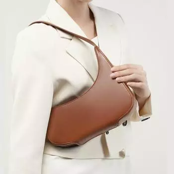 Сумки через плечо из натуральной коровьей кожи для женщин, модные дизайнерские женские сумки в форме полумесяца, черные, красные, коричневые