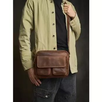 Сумки через плечо из натуральной кожи, мужские роскошные брендовые сумки через плечо, мужские сумки через плечо для ноутбука, мужская сумка из воловьей кожи коричневый