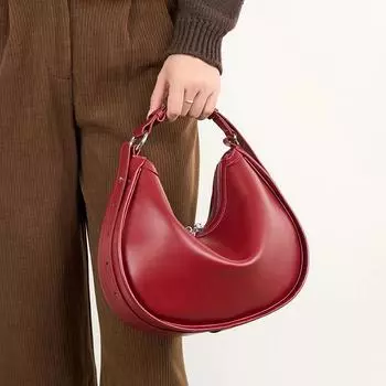 Сумки через плечо из натуральной кожи в форме полумесяца для женщин, модные дизайнерские сумки-хобо через плечо, женские сумки-тоут