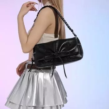 Сумки через плечо из ПУ для женщин с застежкой-молнией и бантом, универсальные прочные модные сумки
