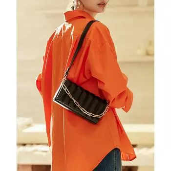 Сумки через плечо из телячьей кожи, повседневная, универсальная, сшитая вручную, женская сумка через плечо (20cm<Max Length<30cm) чёрный