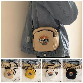 Сумки через плечо из ткани Harajuku, мини-сумки из ткани, школьная сумка для студентов белый