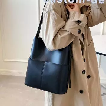 Сумки через плечо Модные сумки из искусственной кожи Сумки через плечо Минималистичные женские сумки для поездок на работу Простые женские сумки-ведра большой вместимости