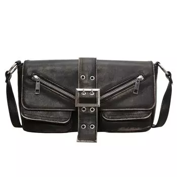 Сумки через плечо Plutonium для женщин, сумка через плечо, застежка-молния, линия изгиба, шов, сплошная форма