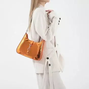 Сумки через плечо с цепочками для женщин, однотонные сумки через плечо, глянцевые сумки из ПУ, универсальные сумки с застежкой