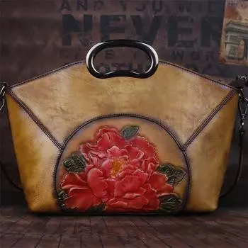 Сумки через плечо с цветочным тиснением, женские модные сумки, сумка через плечо из натуральной кожи для женщин, сумки для телефонов, кошельки 36cm*9cm*23cm чёрный