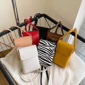 Сумки через плечо с клапаном, женские мини-кошельки и сумки из искусственной кожи на плечо для девочек, дамский телефон, простая однотонная дизайнерская сумка белый