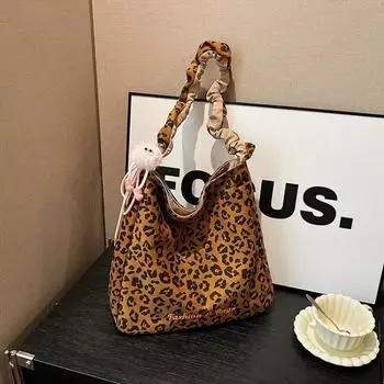 Сумки через плечо с леопардовым принтом, большой емкости, для отдыха, новые трендовые универсальные сумки через плечо для женщин