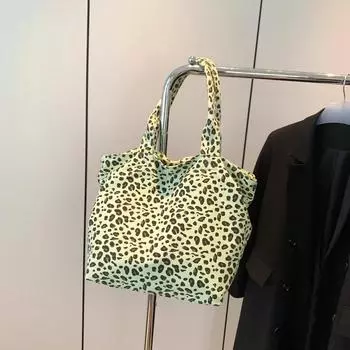 Сумки через плечо с леопардовым принтом для женщин, многоразовые, большой емкости, нейлоновые сумки цвета хаки, роскошные, новые