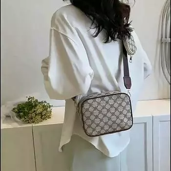 Сумки через плечо с винтажным узором для женщин, сумка через плечо, трендовая маленькая сумочка и кошелек, роскошная дизайнерская женская квадратная сумка 19.5x7.5x15.5cm хаки