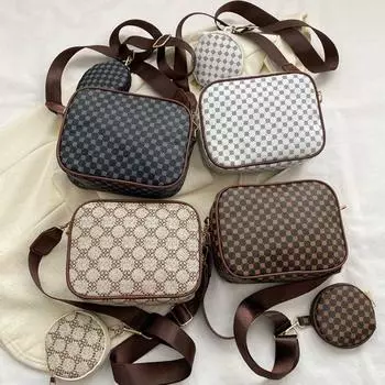 Сумки через плечо с винтажным узором для женщин, сумка через плечо, трендовая маленькая сумочка и кошелек, роскошная дизайнерская женская квадратная сумка 19.5x7.5x15.5cm хаки