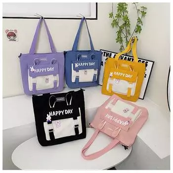 Сумки через плечо, сумки через плечо большой емкости для девочек-подростков, мужские сумки-мессенджеры в стиле Харадзюку, школьные сумки для студентов жёлтый